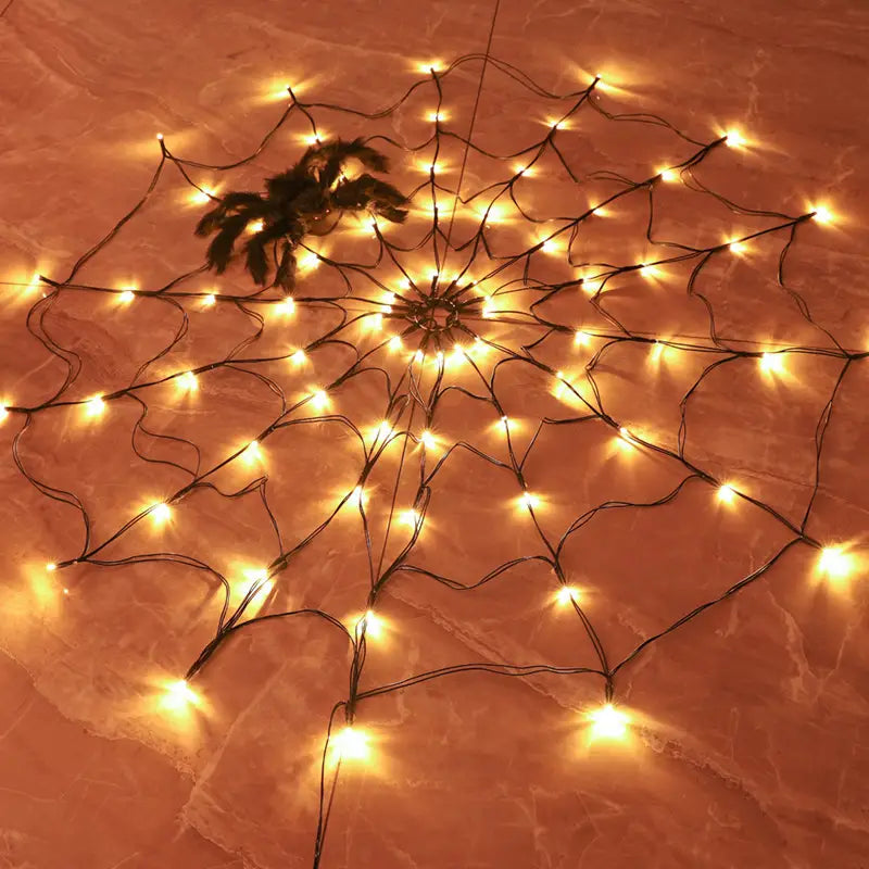 Spiderweb Glow: Warm LED Decor-2