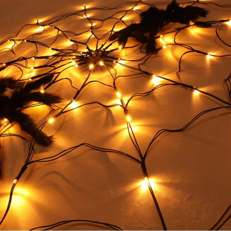 Spiderweb Glow: Warm LED Decor-3