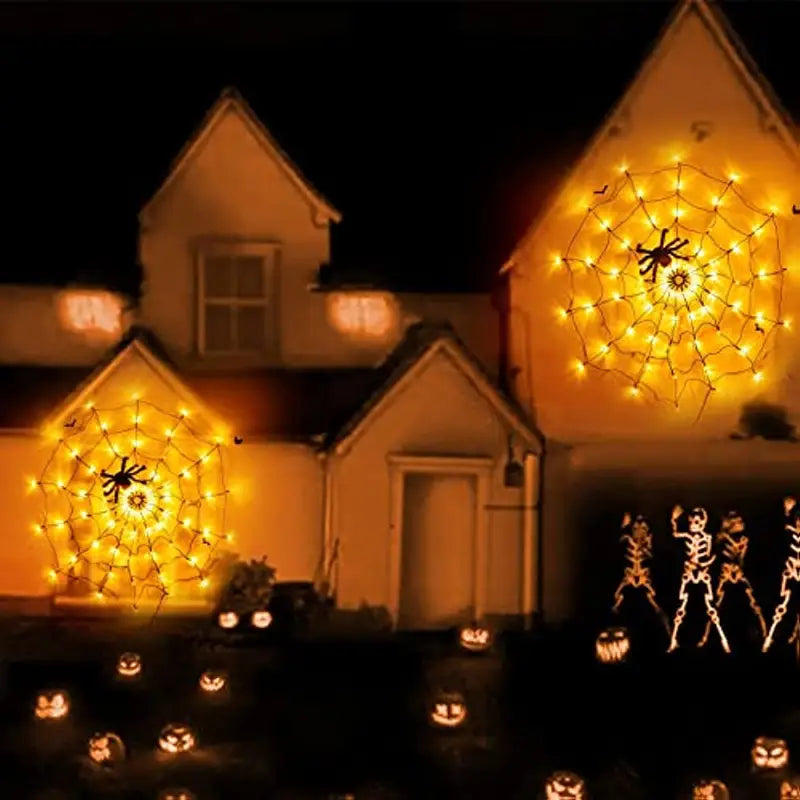 Spiderweb Glow: Warm LED Decor-4