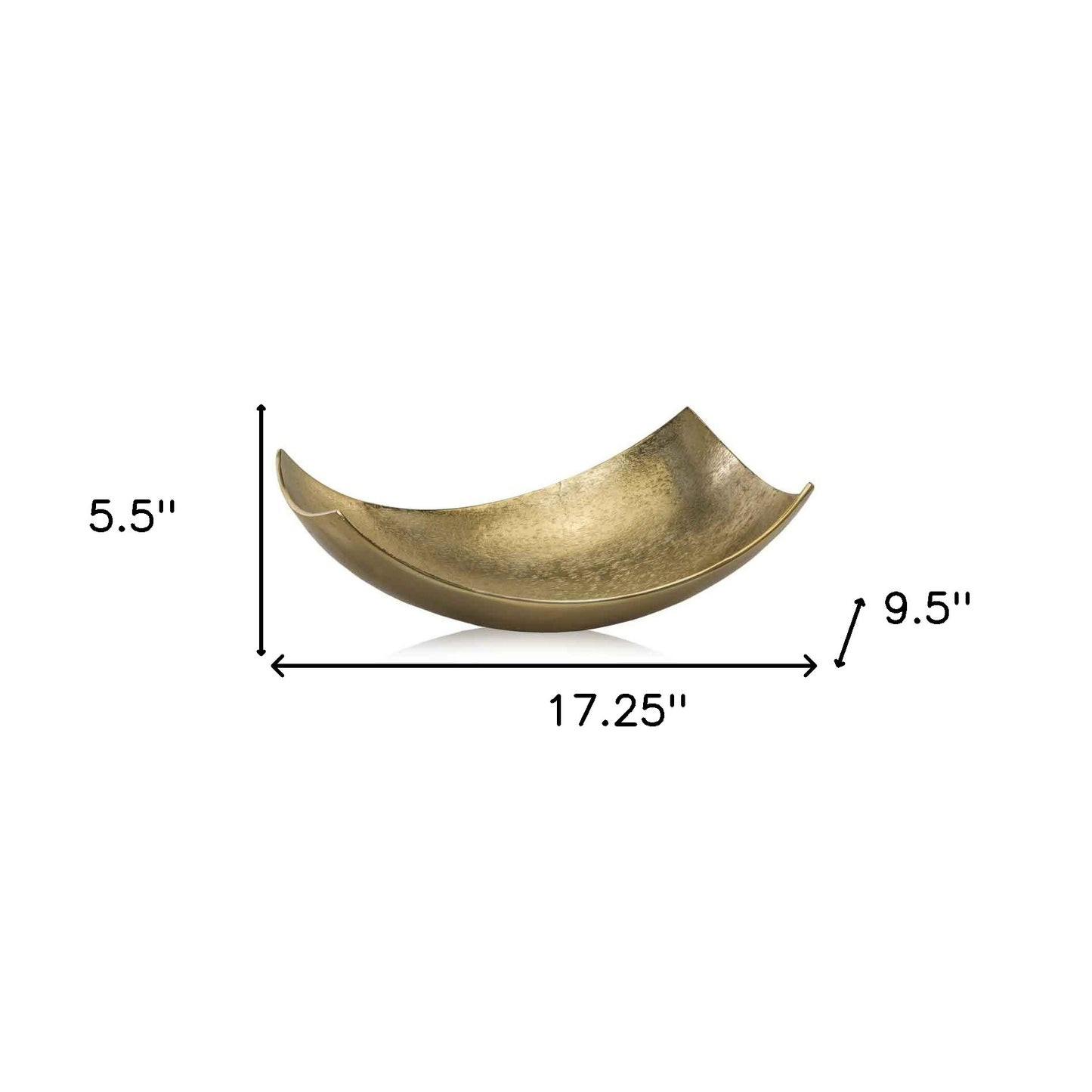 17" Gold Aluminum Scoop Decorative Bowl-6
