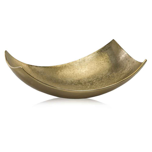 17" Gold Aluminum Scoop Decorative Bowl-1