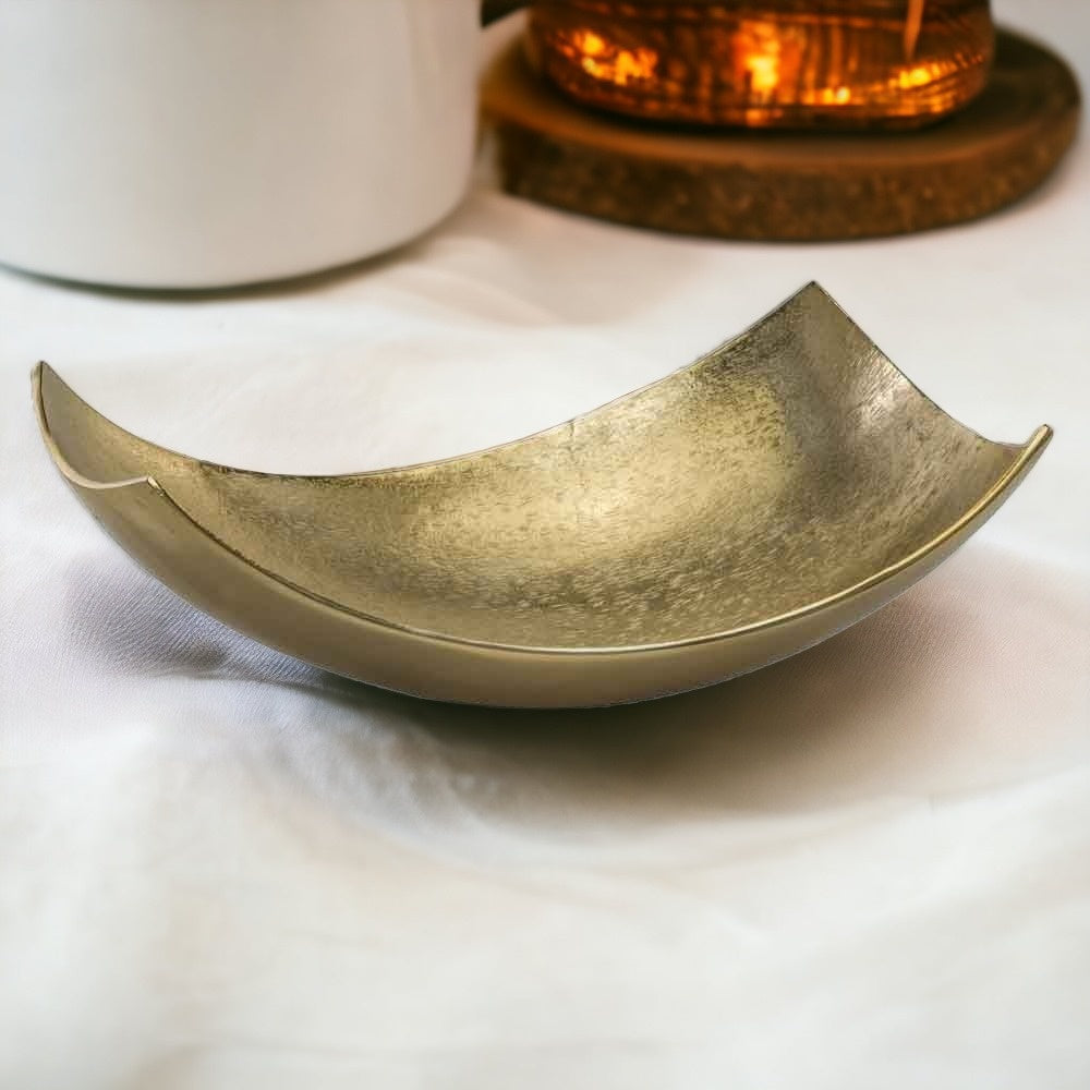 17" Gold Aluminum Scoop Decorative Bowl-2