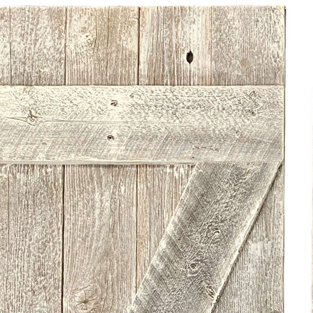 Set Of Two Rustic Weathered Grey Wood Decorative Window Shutters-4