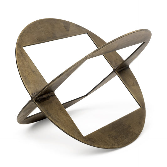 Gold Metal Geometric Decor Piece-1