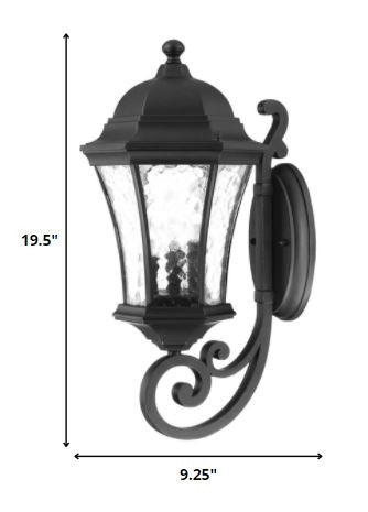 XL Matte Black Tapered Lantern Wall Light-5
