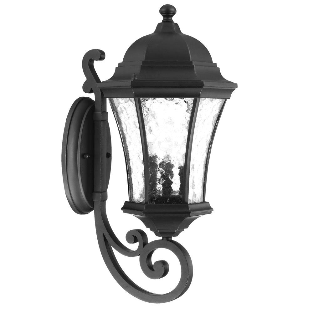 XL Matte Black Tapered Lantern Wall Light-2