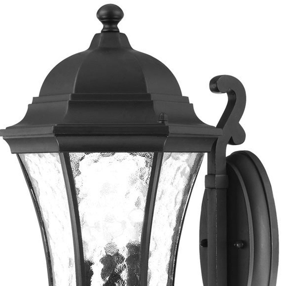 XL Matte Black Tapered Lantern Wall Light-3