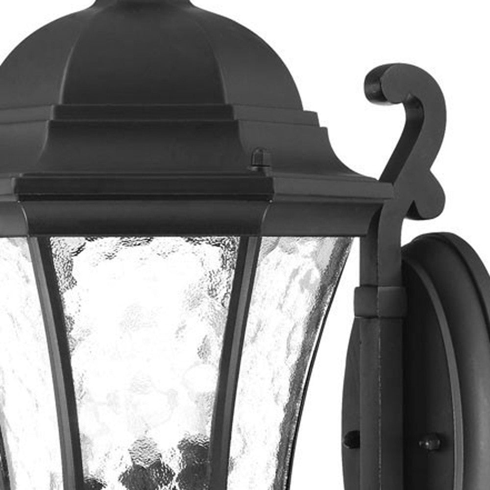 XL Matte Black Tapered Lantern Wall Light-4