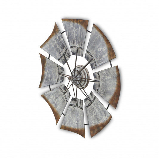 Metal Windmill Shaped Wall Decor-1