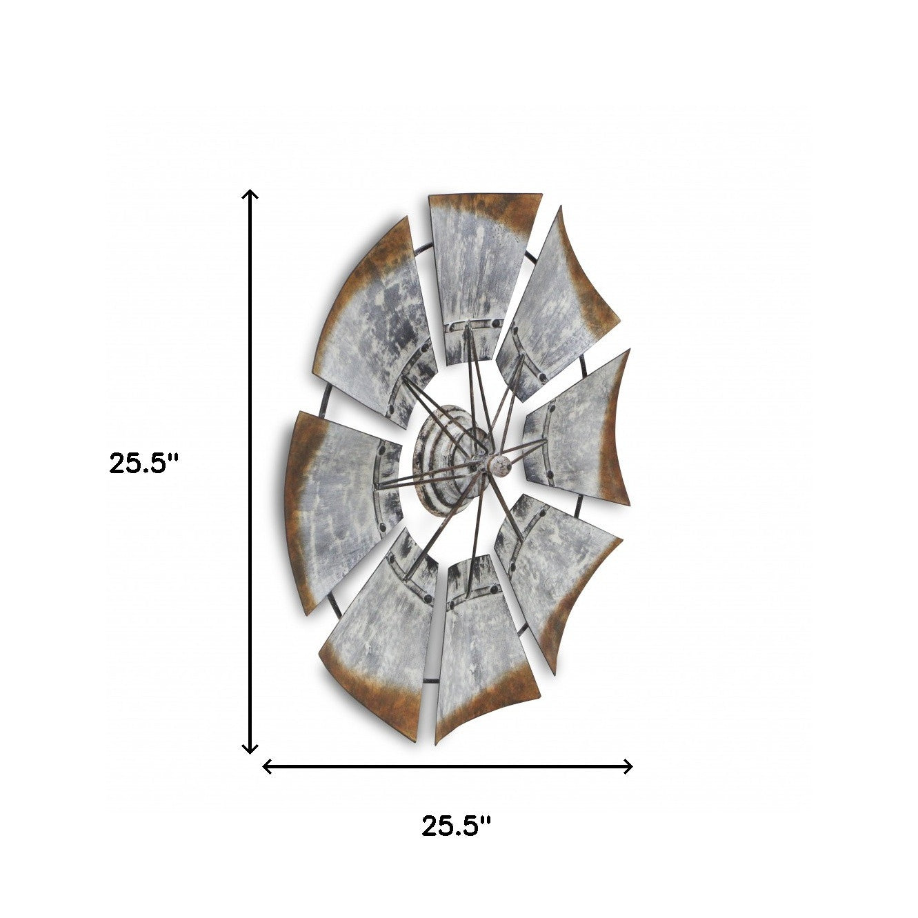 Metal Windmill Shaped Wall Decor-6