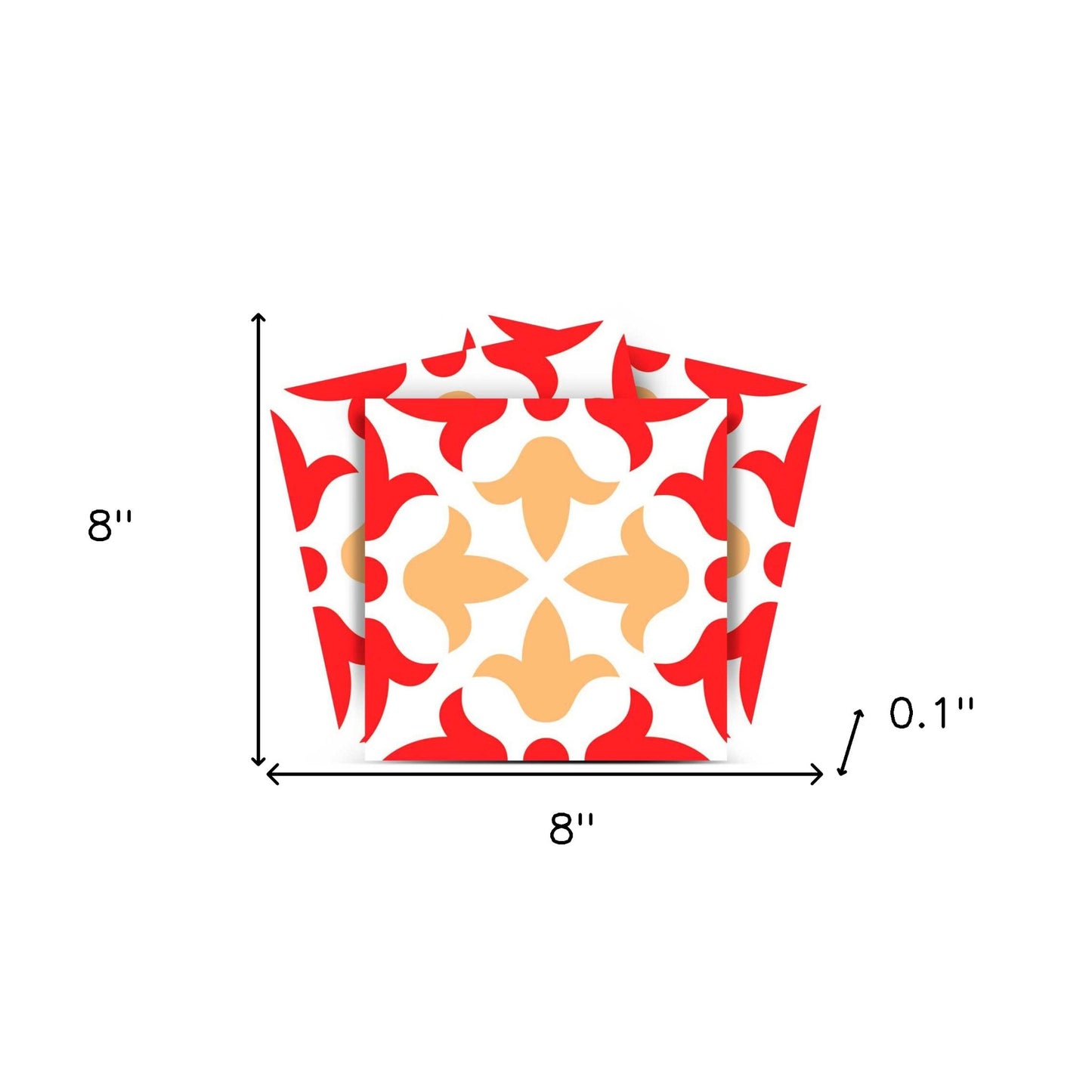 8" X 8" Roja Hola Removable Peel and Stick Tiles-8
