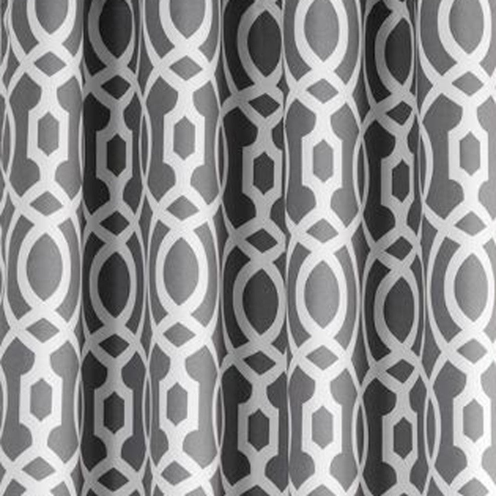 84" Gray Trellis Black Out Window Curtain Panel-2