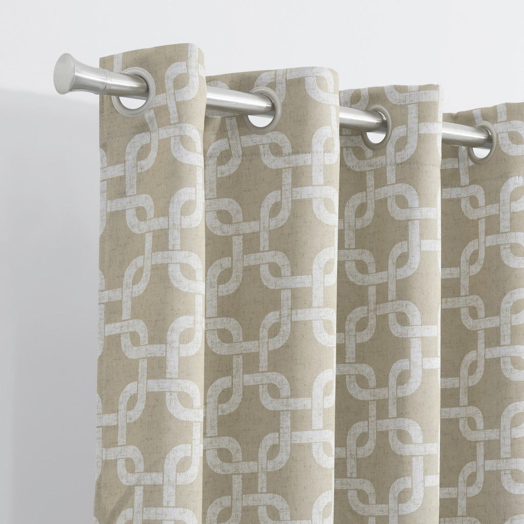 84” Sand Interlock Pattern Window Curtain Panel-3