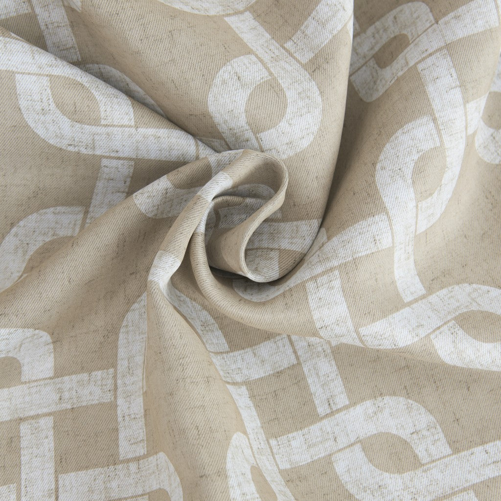 84” Sand Interlock Pattern Window Curtain Panel-4