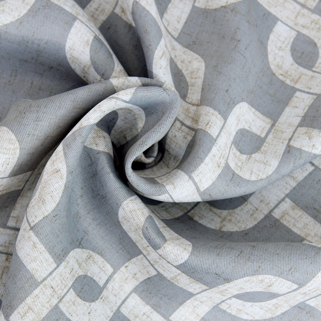 84” Silver Interlock Pattern Window Curtain Panel-4