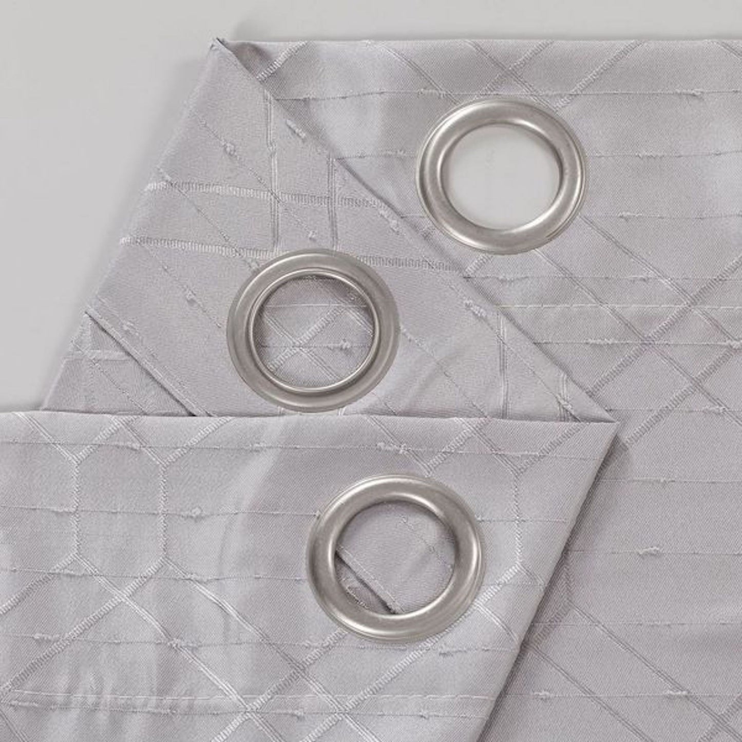 84" Silver Linework Textured Window Curtain Panel-5