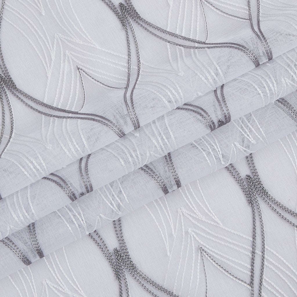 Set of Two 84" White Wave Embroidered Window Panels-5