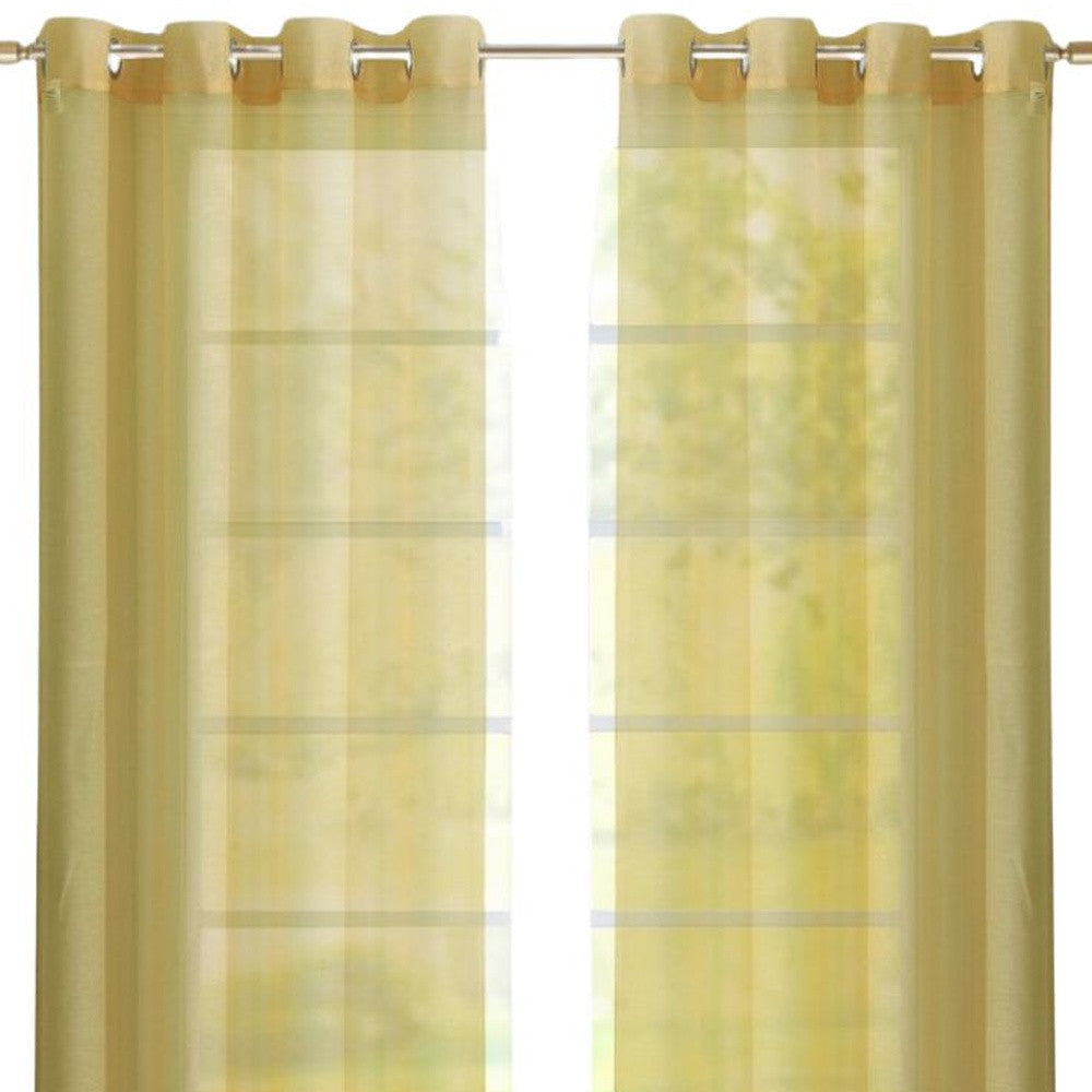 Set of Two 84" Gold Solid Modern Window Panels-5