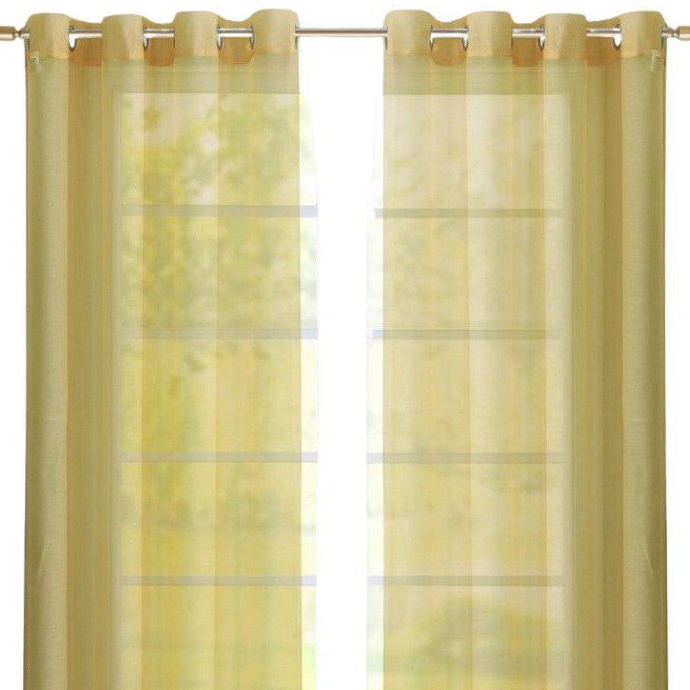 Set of Two 84" Gold Solid Modern Window Panels-2