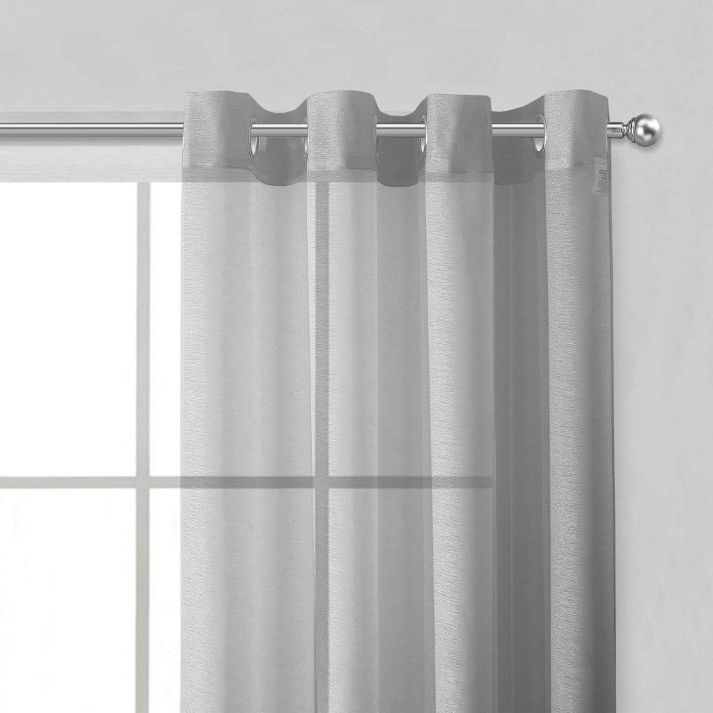 Set of Two 84" Silver Solid Modern Window Panels-7
