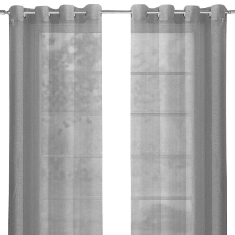 Set of Two 84" Silver Solid Modern Window Panels-2