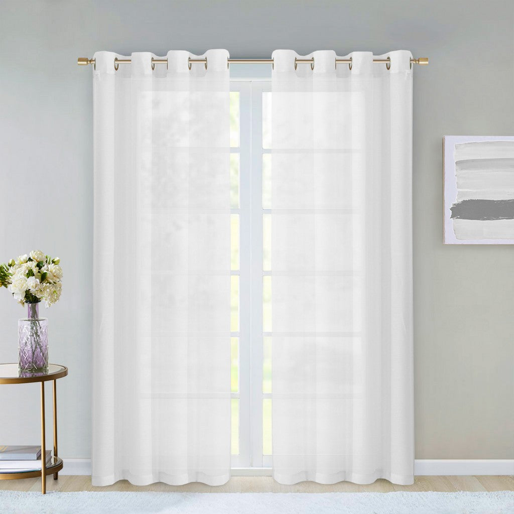 Set of Two 84" White Solid Modern Window Panels-3