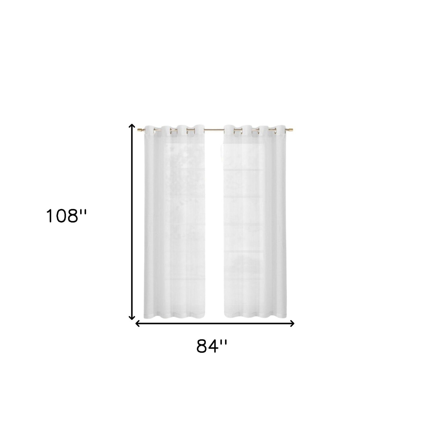 Set of Two 84" White Solid Modern Window Panels-8