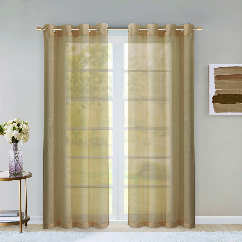 Set of Two 84" Tan Solid Modern Window Panels-6