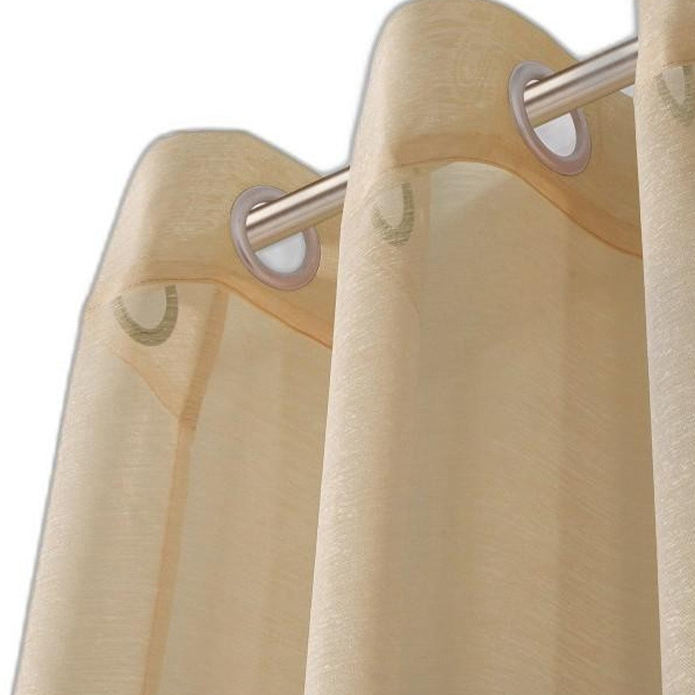 Set of Two 84" Tan Solid Modern Window Panels-5
