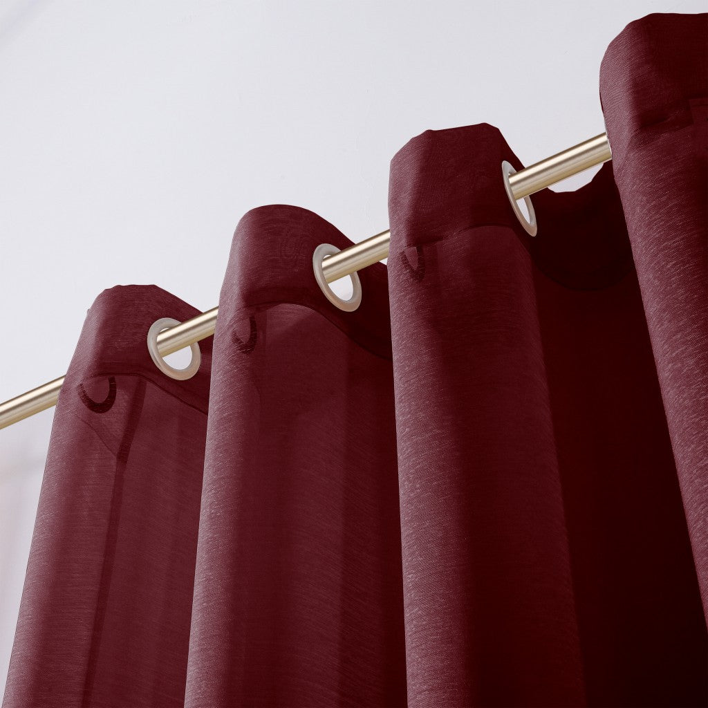 Set of Two 84" Burgundy Solid Modern Window Panels-2
