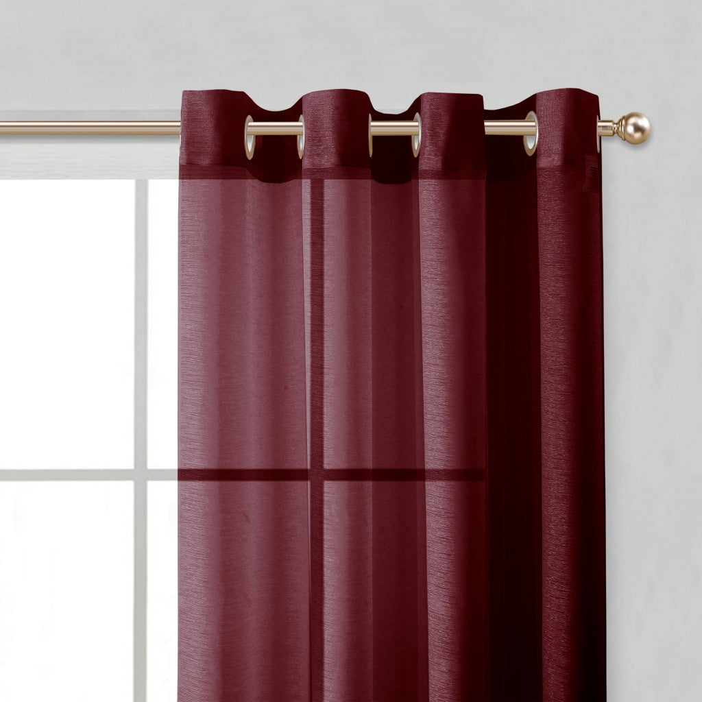 Set of Two 84" Burgundy Solid Modern Window Panels-3