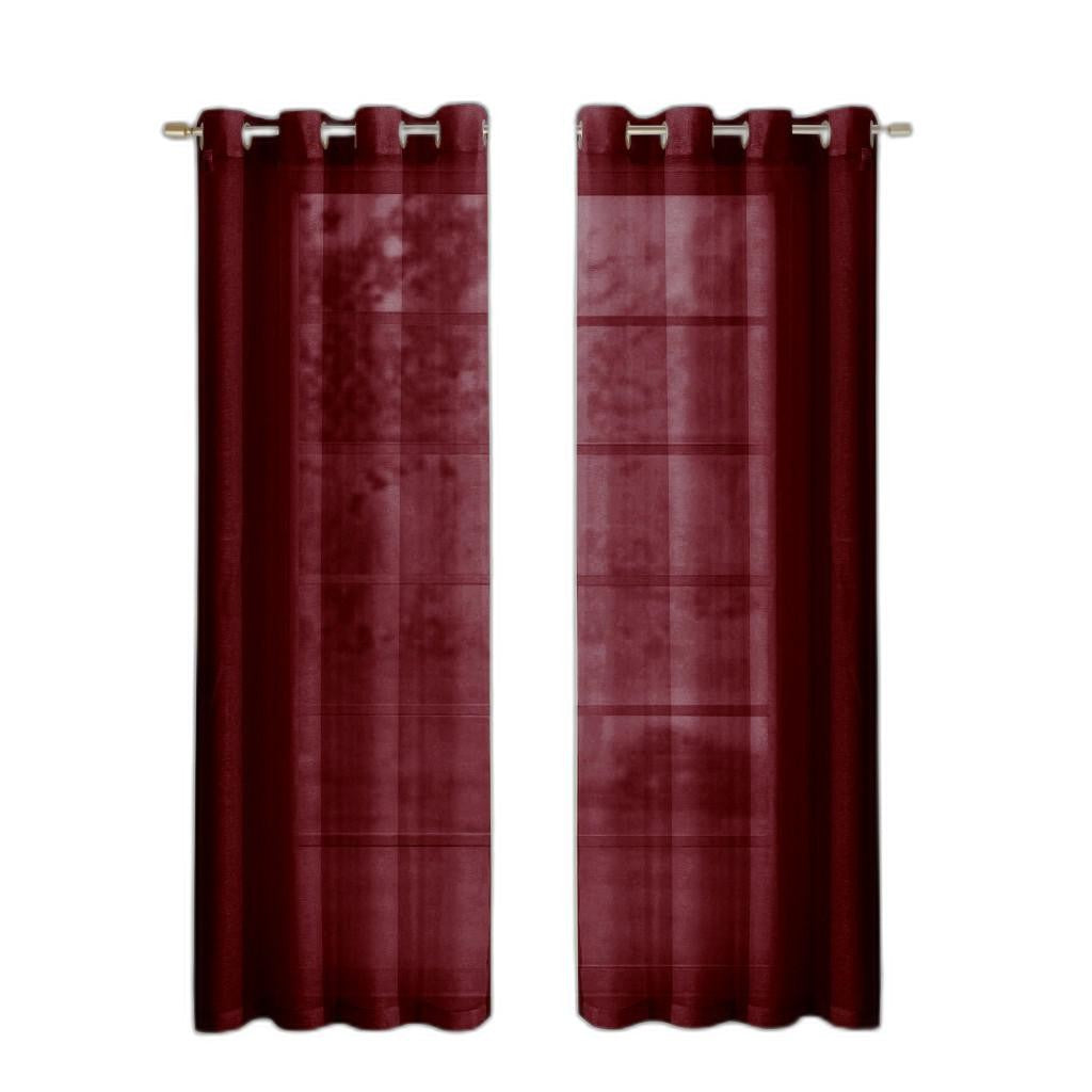 Set of Two 84" Burgundy Solid Modern Window Panels-0