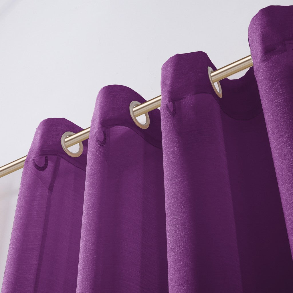 Set of Two 84" Purple Solid Modern Window Panels-2