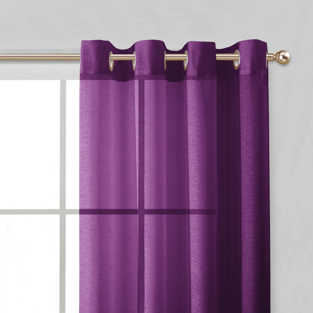 Set of Two 84" Purple Solid Modern Window Panels-3