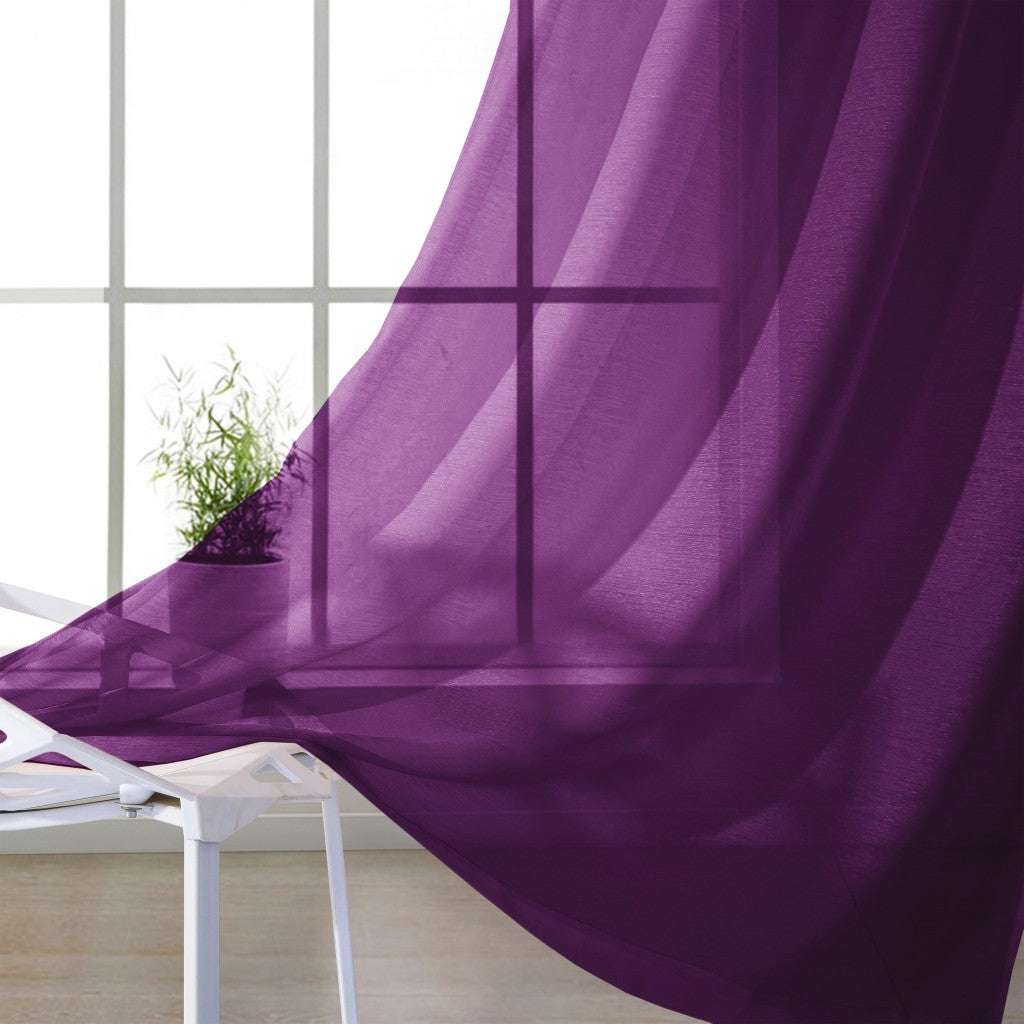 Set of Two 84" Purple Solid Modern Window Panels-4