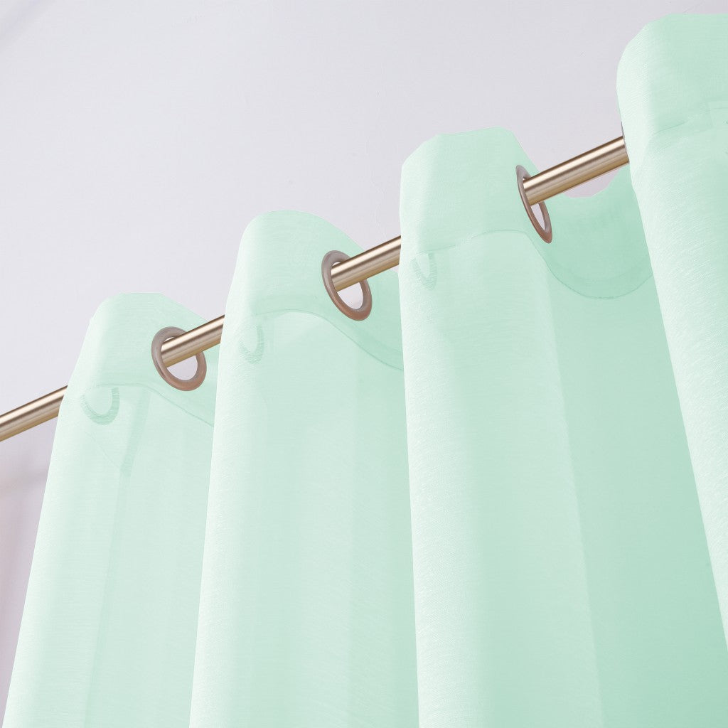Set of Two 84" Aqua Solid Modern Window Panels-5