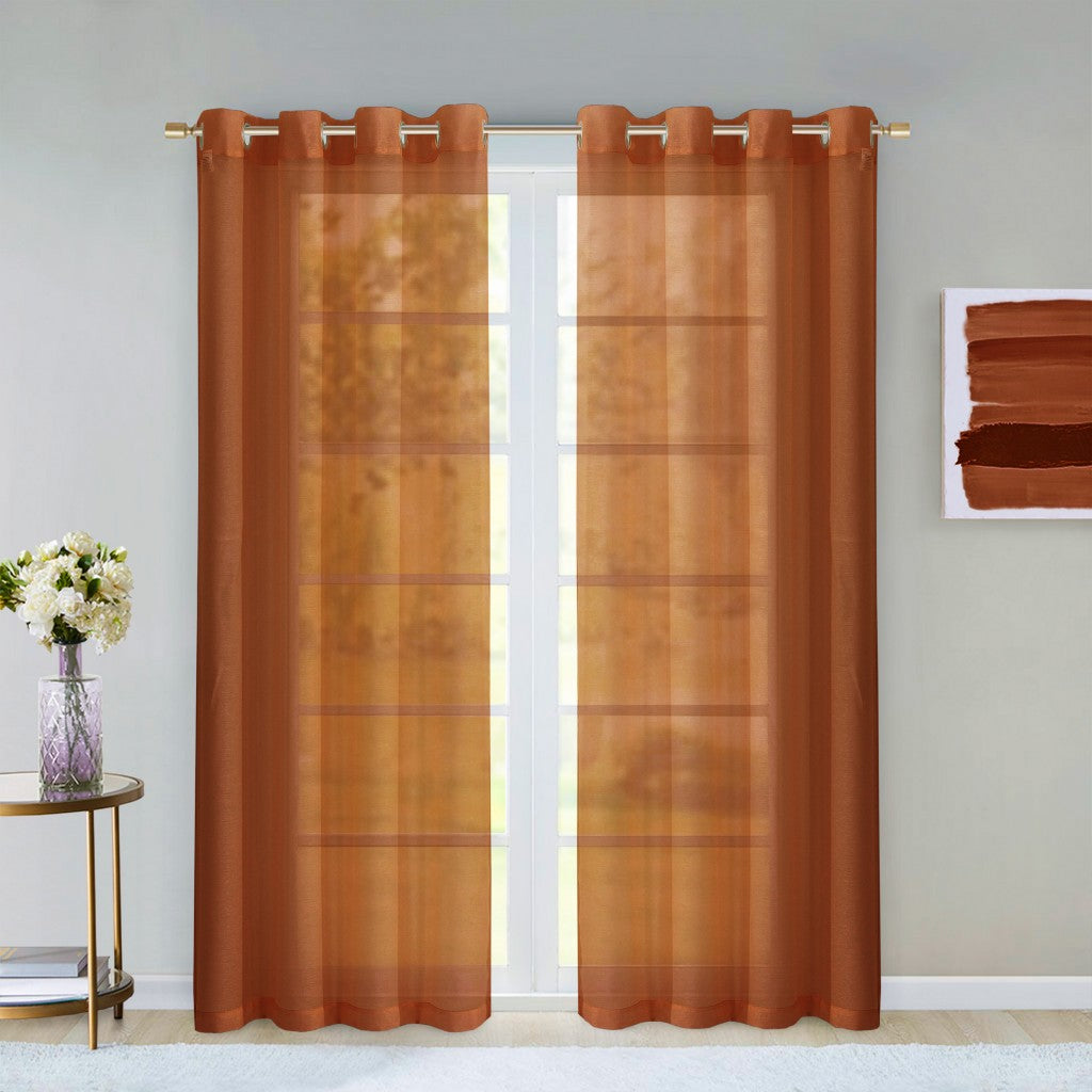 Set of Two 84" Rust Solid Modern Window Panels-1