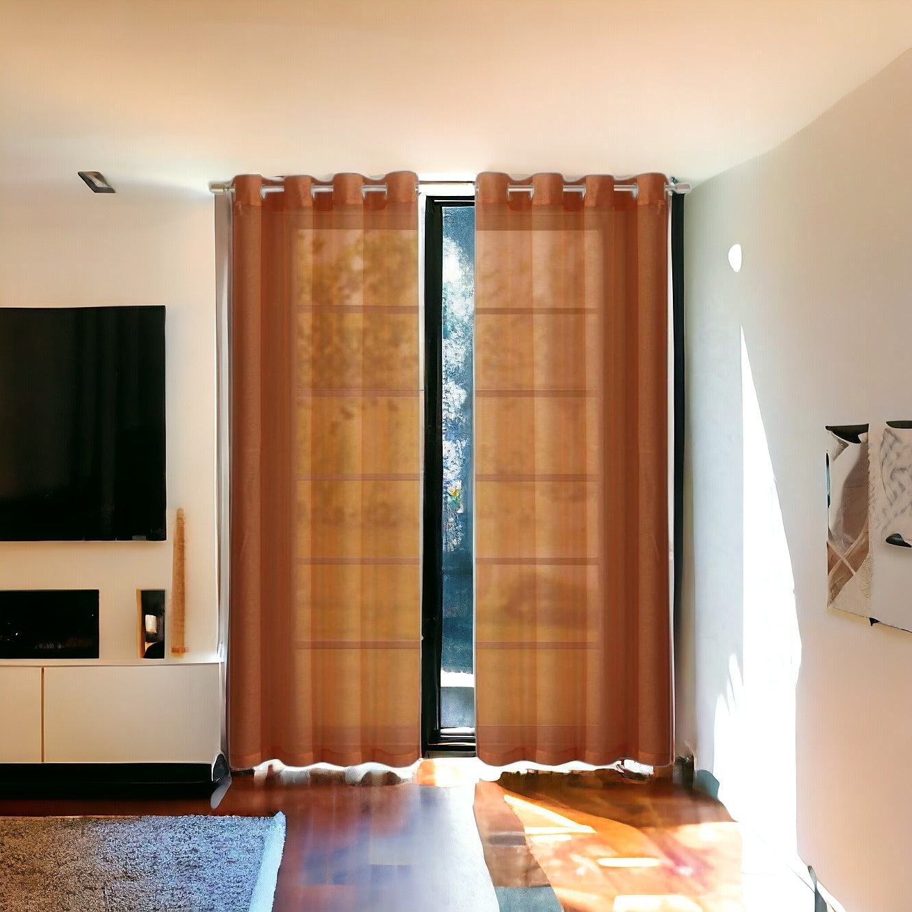Set of Two 84" Rust Solid Modern Window Panels-7