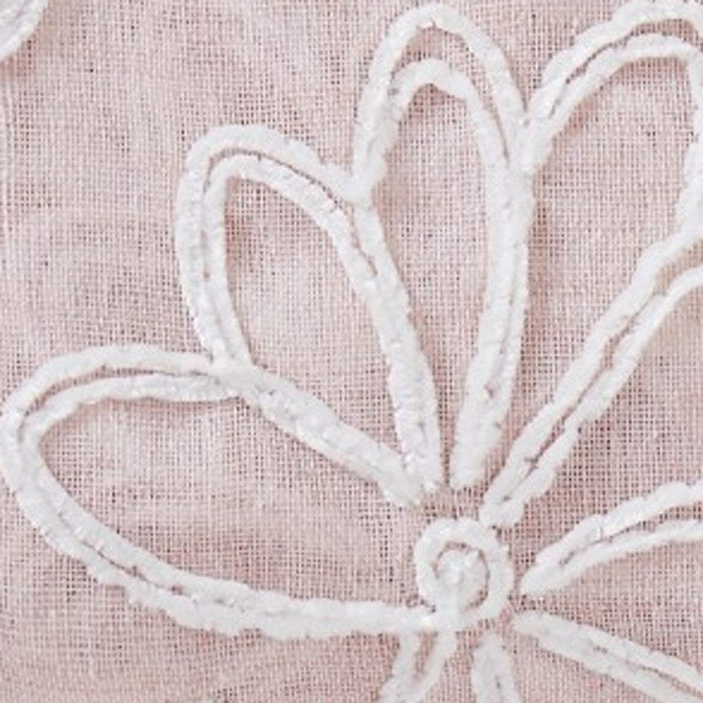 Set of Two 84" Blush Floral Embroidered Window Panels-4