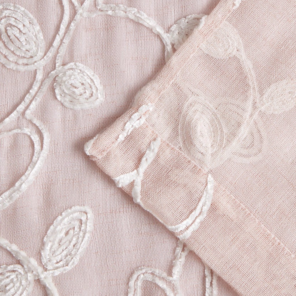 Set of Two 84" Blush Floral Embroidered Window Panels-6