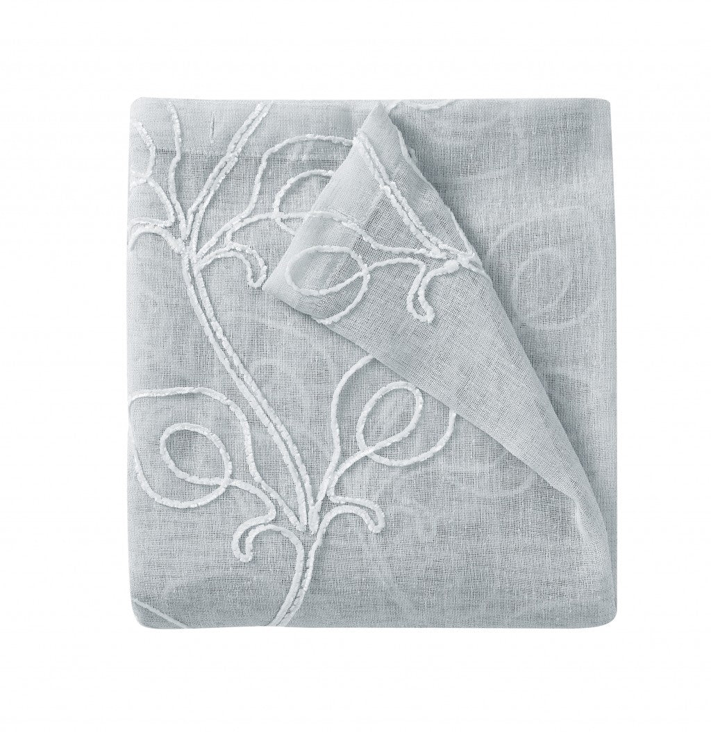 Set of Two 84" Silver Boho Embroidered Window Panels-1