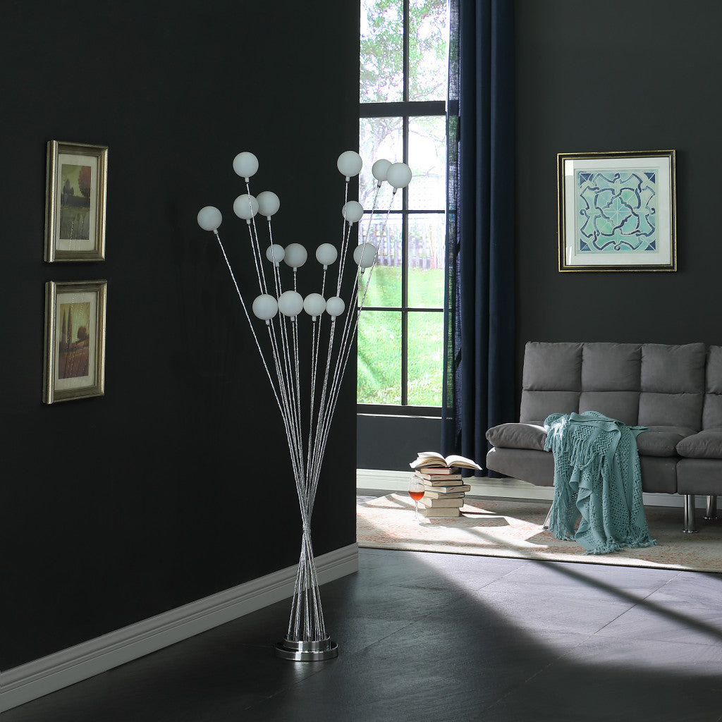 62" Silver 16 LED Novelty Floor Lamp With White-4