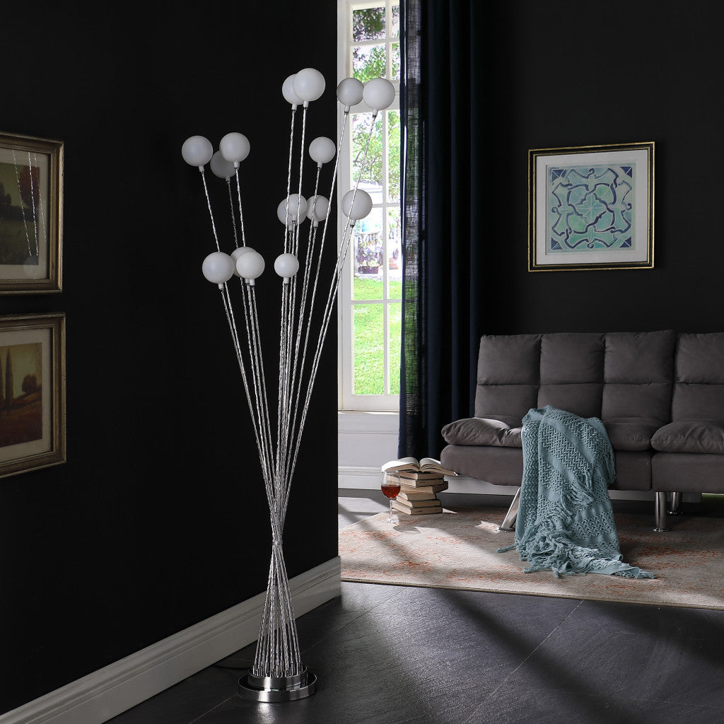 62" Silver 16 LED Novelty Floor Lamp With White-5