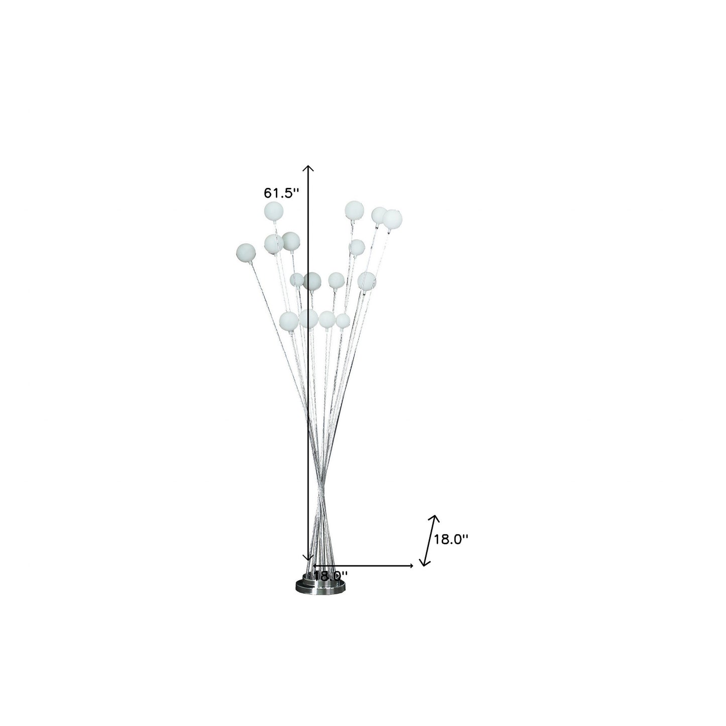 62" Silver 16 LED Novelty Floor Lamp With White-6