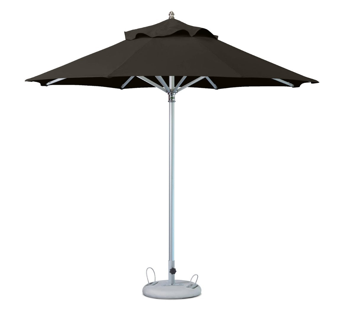 10' Black Polyester Round Market Patio Umbrella-0