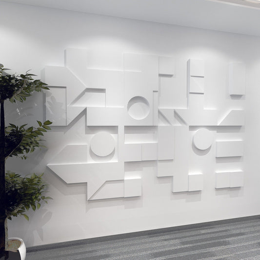White 3D Extrusion Wall Decor-1