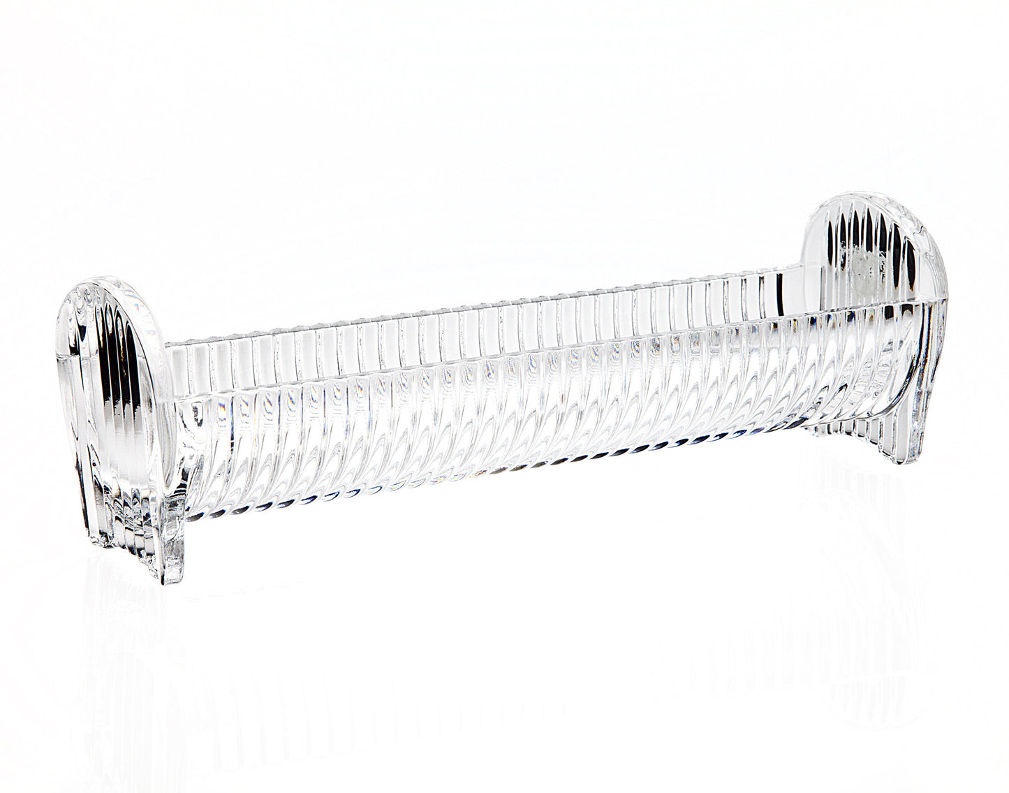9" Clear Rectangular Crystal Cracker Tray-3