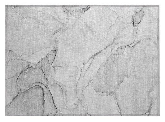 2' X 3' Silver Abstract Washable Non Skid Indoor Outdoor Area Rug-1