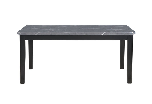 66" Dark Gray Faux Marble and Wood Dining Table-1