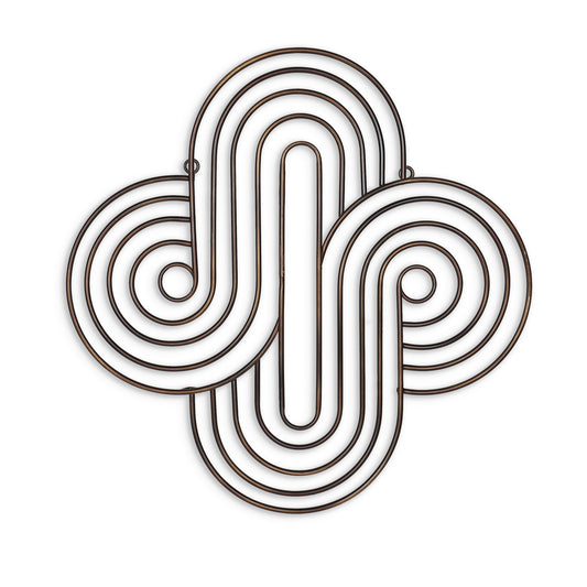 20" X 20" Bronze Metal Abstract Geometric Hanging Dimensional Sculpture-1